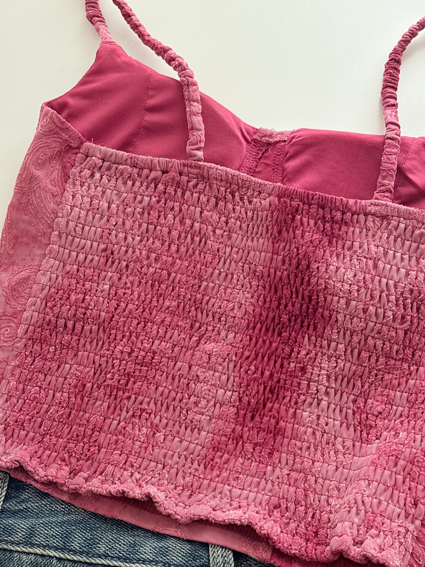 Pink bustier top