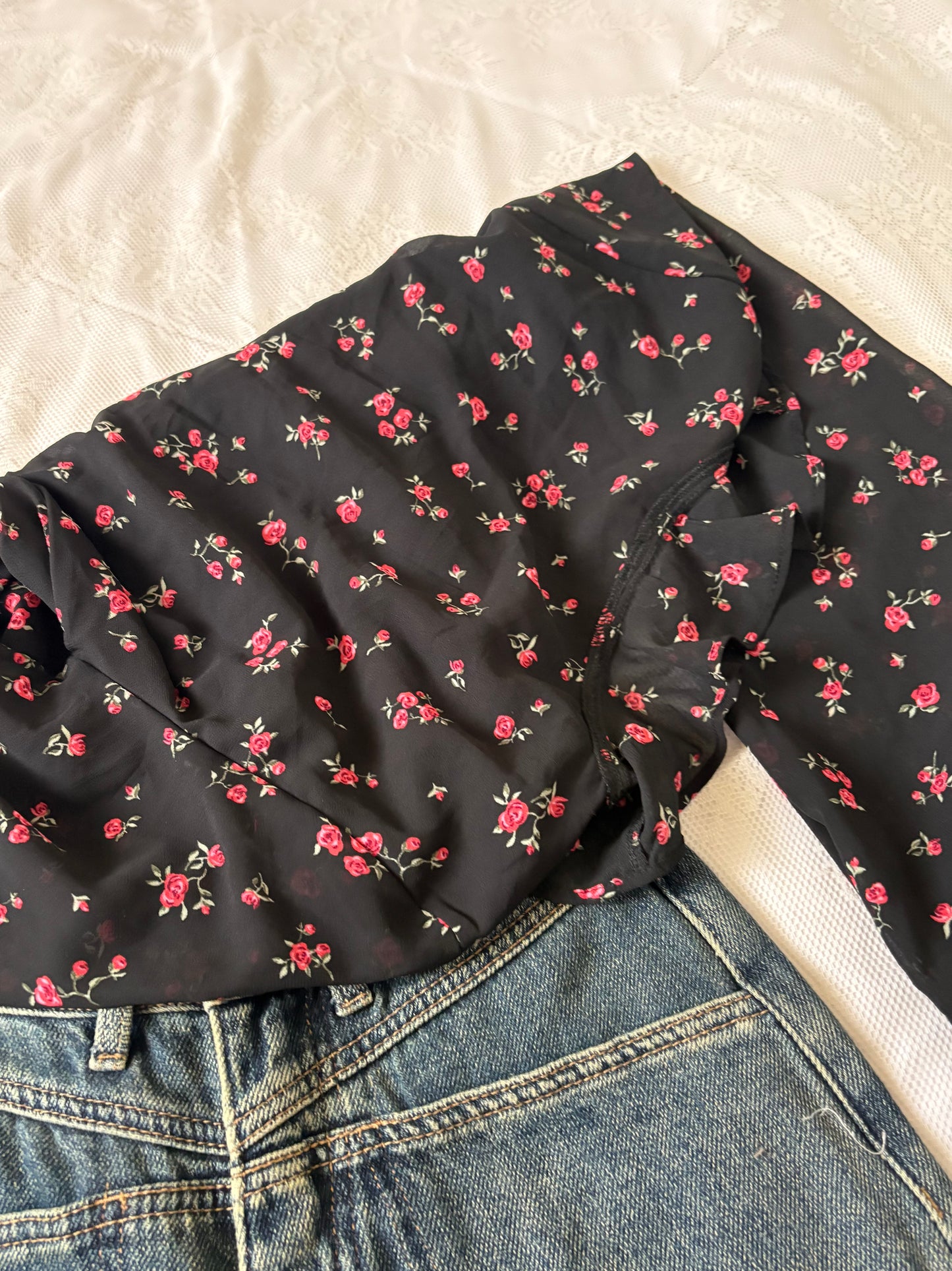 Black floral top