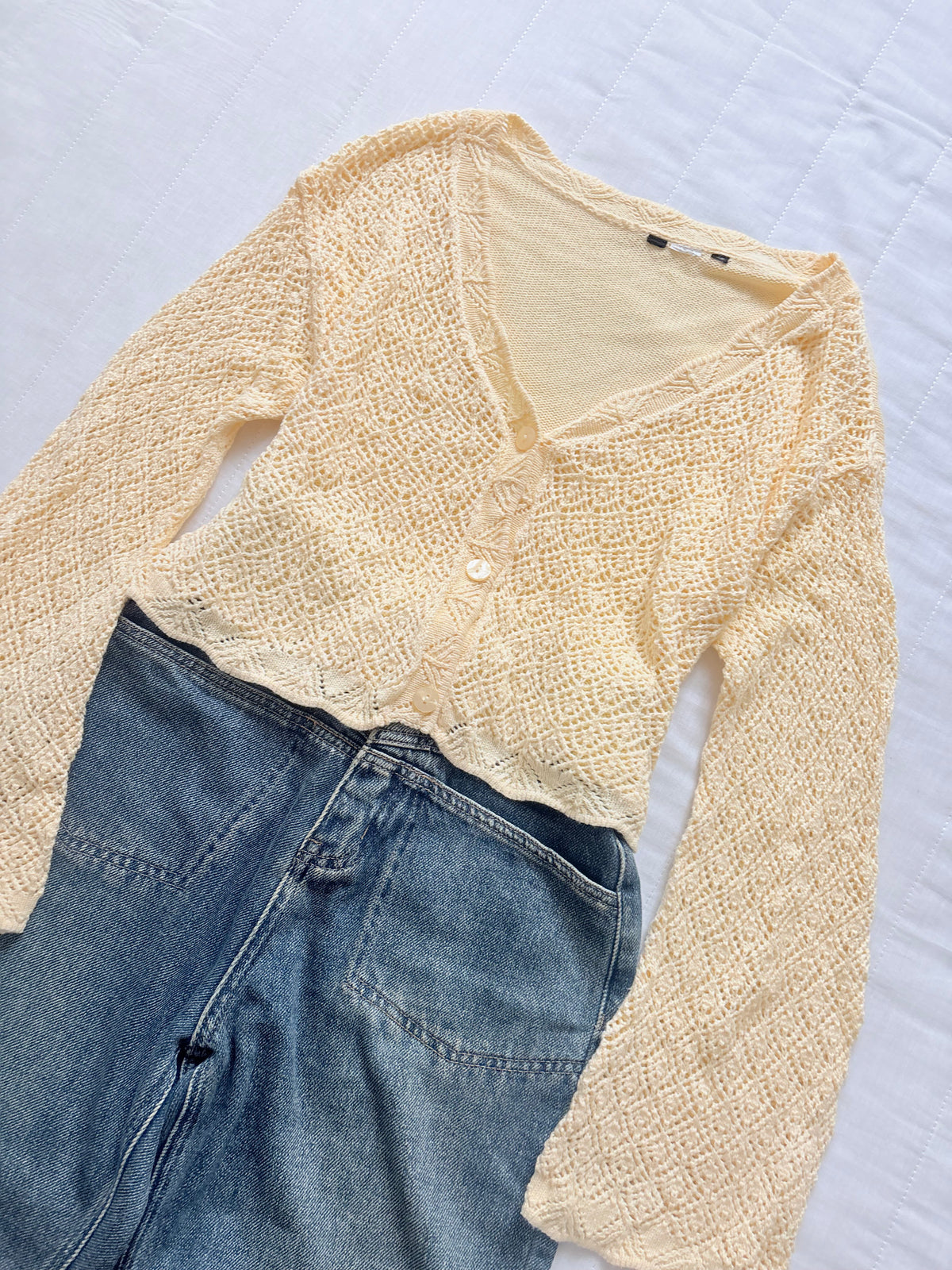 Yellow crochet cardigan