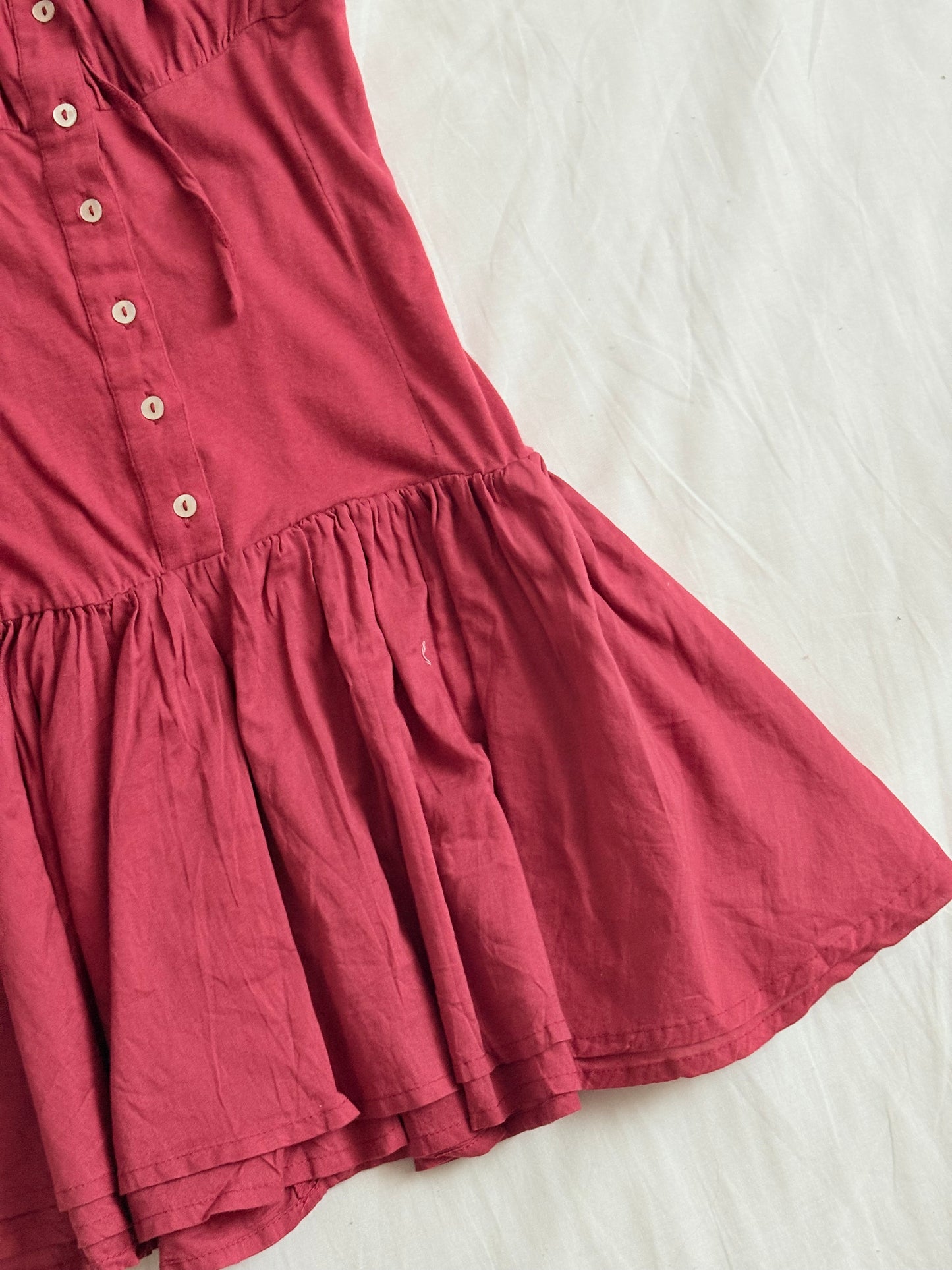 Mahroon drop waist dress