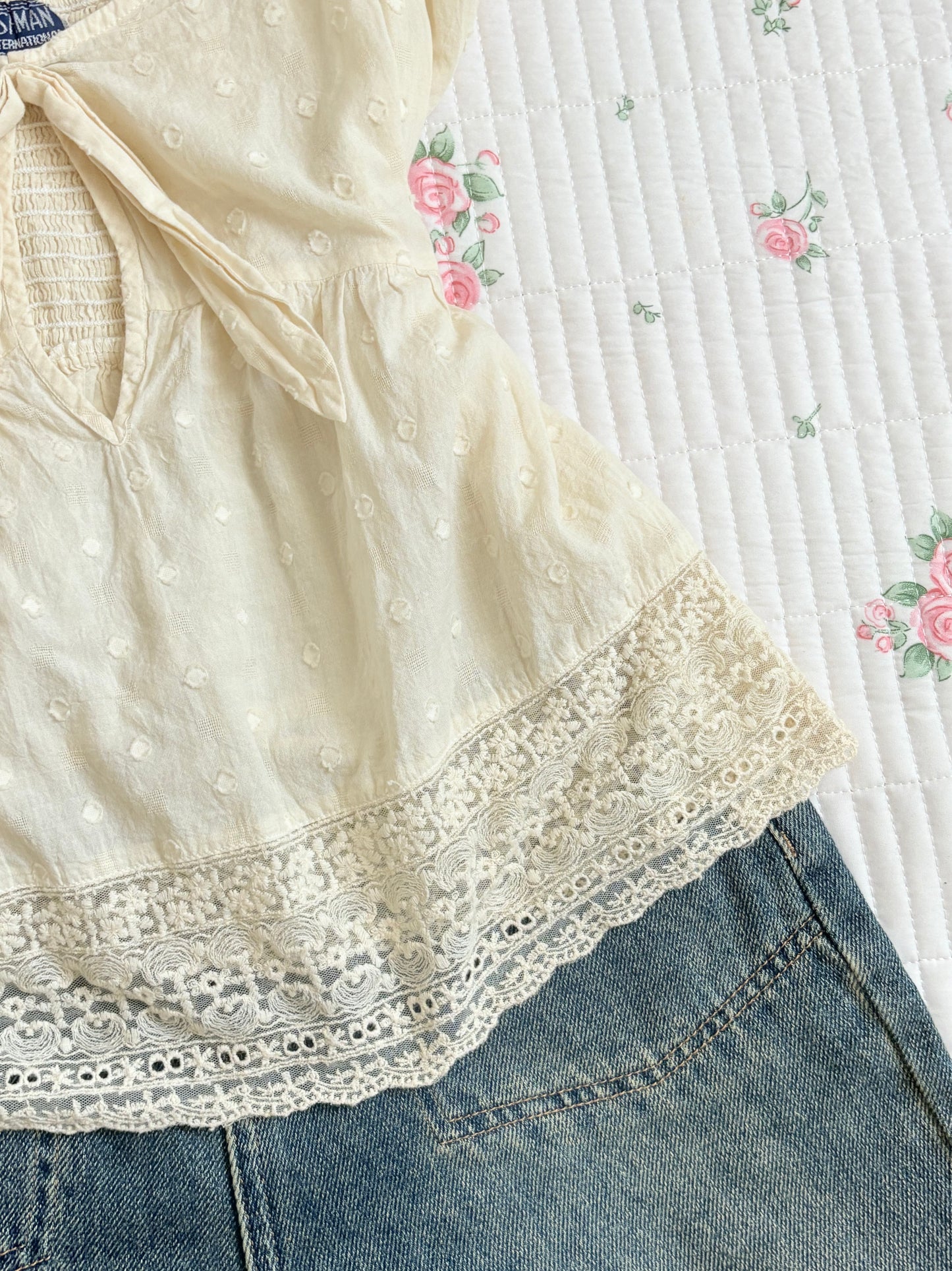 Cream lace top