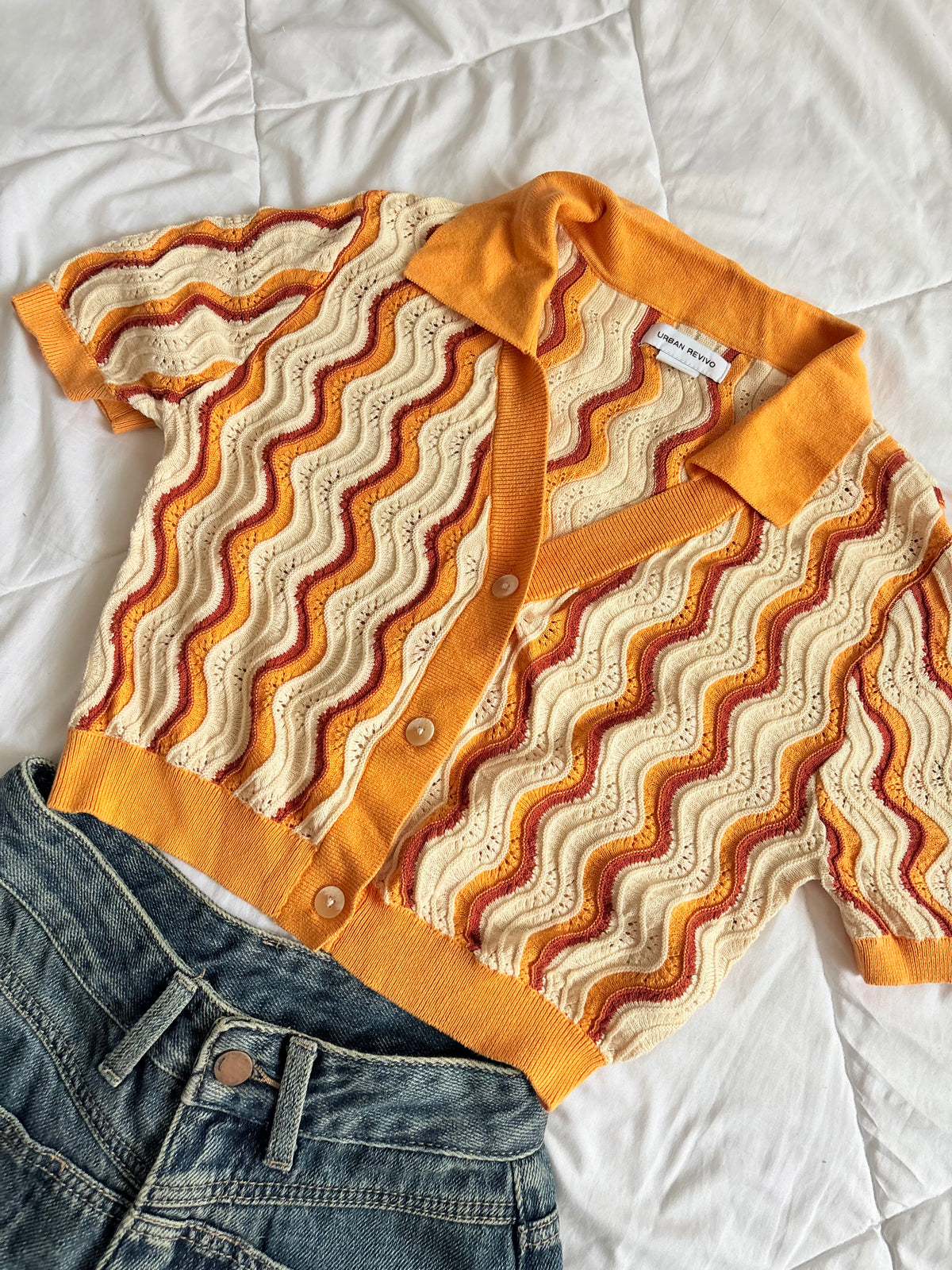 Orange crochet top