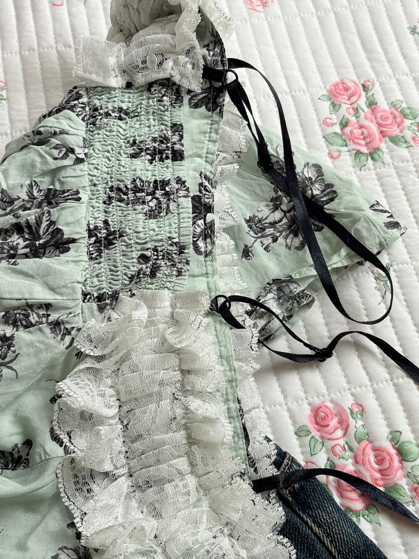 Blue floral top