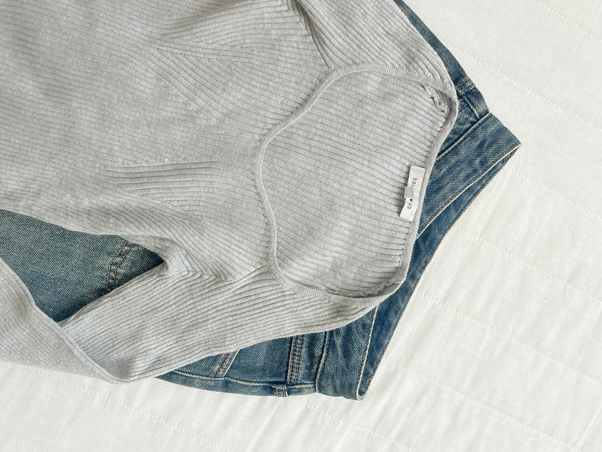 Grey ribbed top