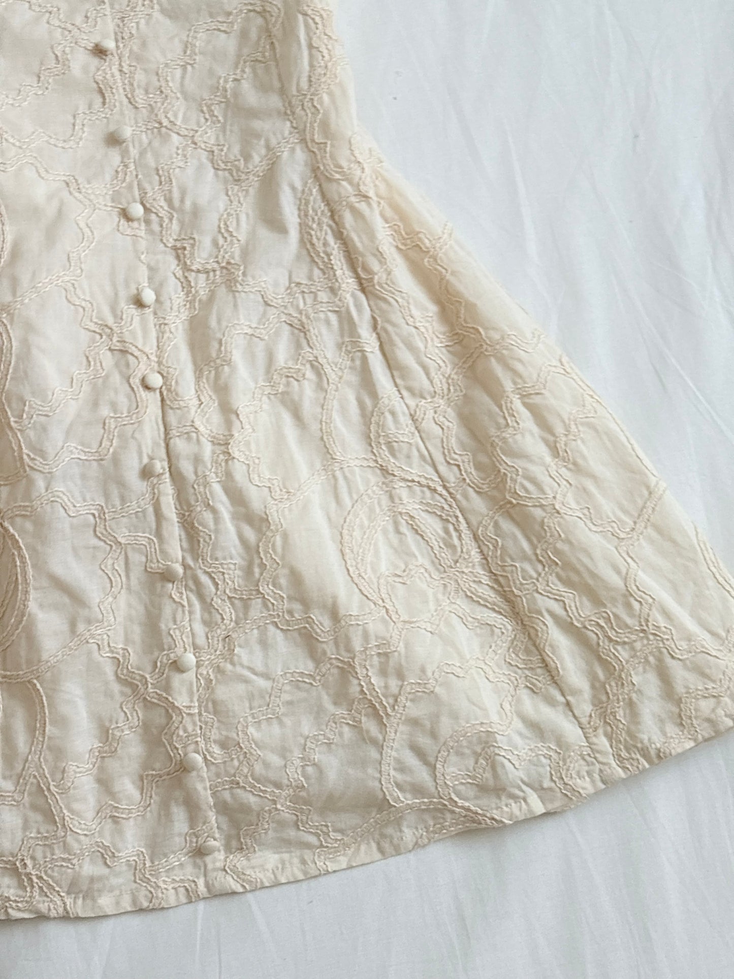 Cream embroidered dress