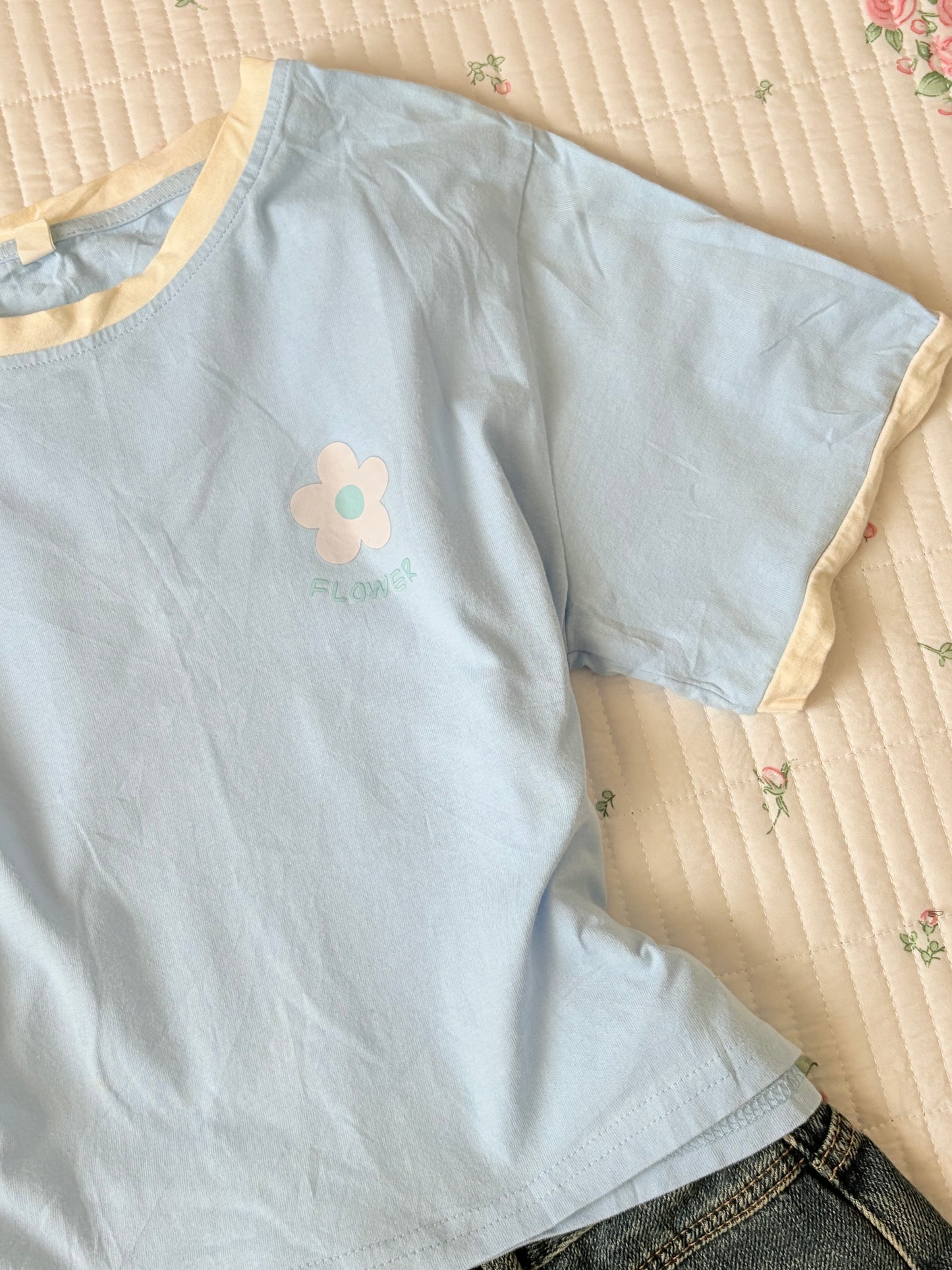 Blue floral tee
