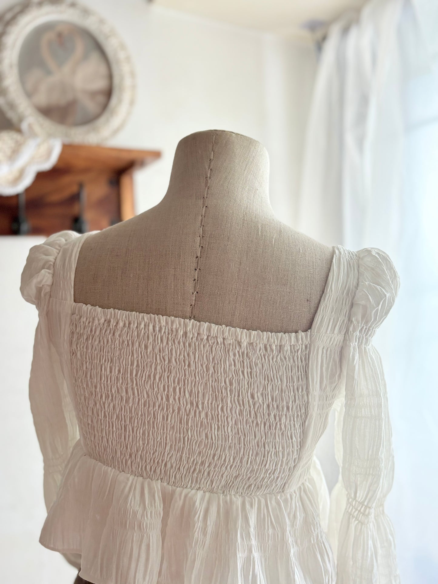 White ruffle top