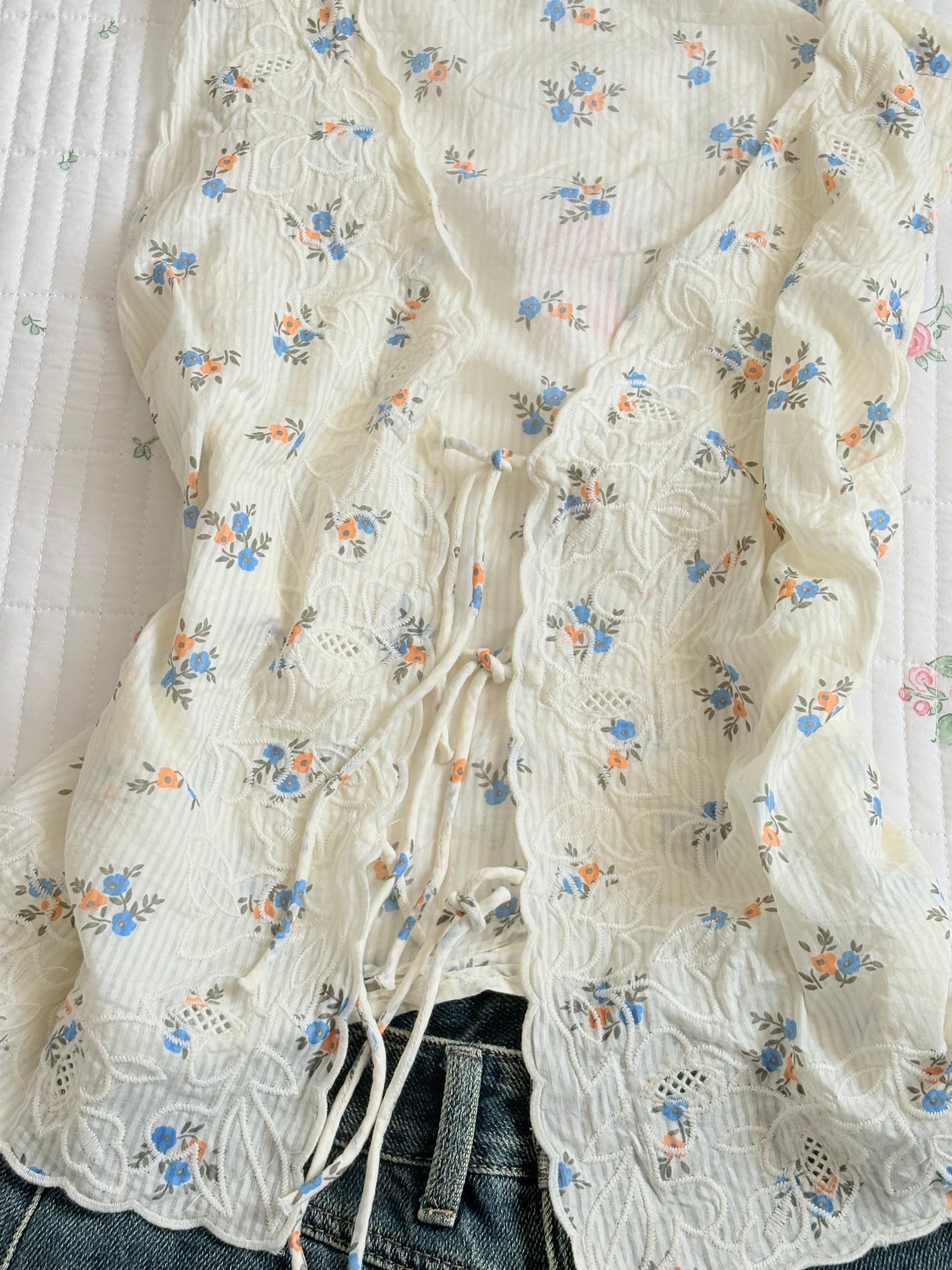 Floral tie top