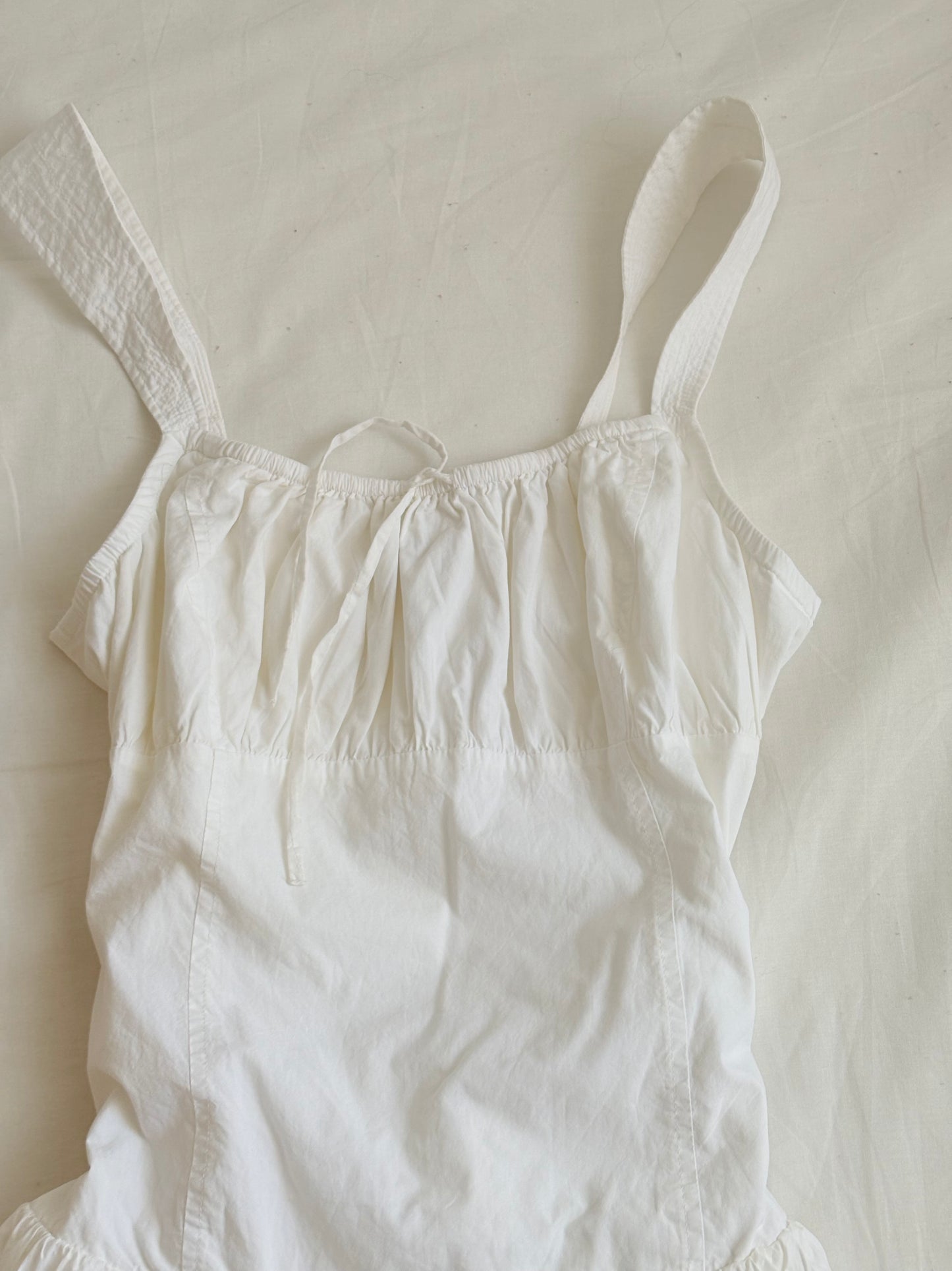 White drop waist dress