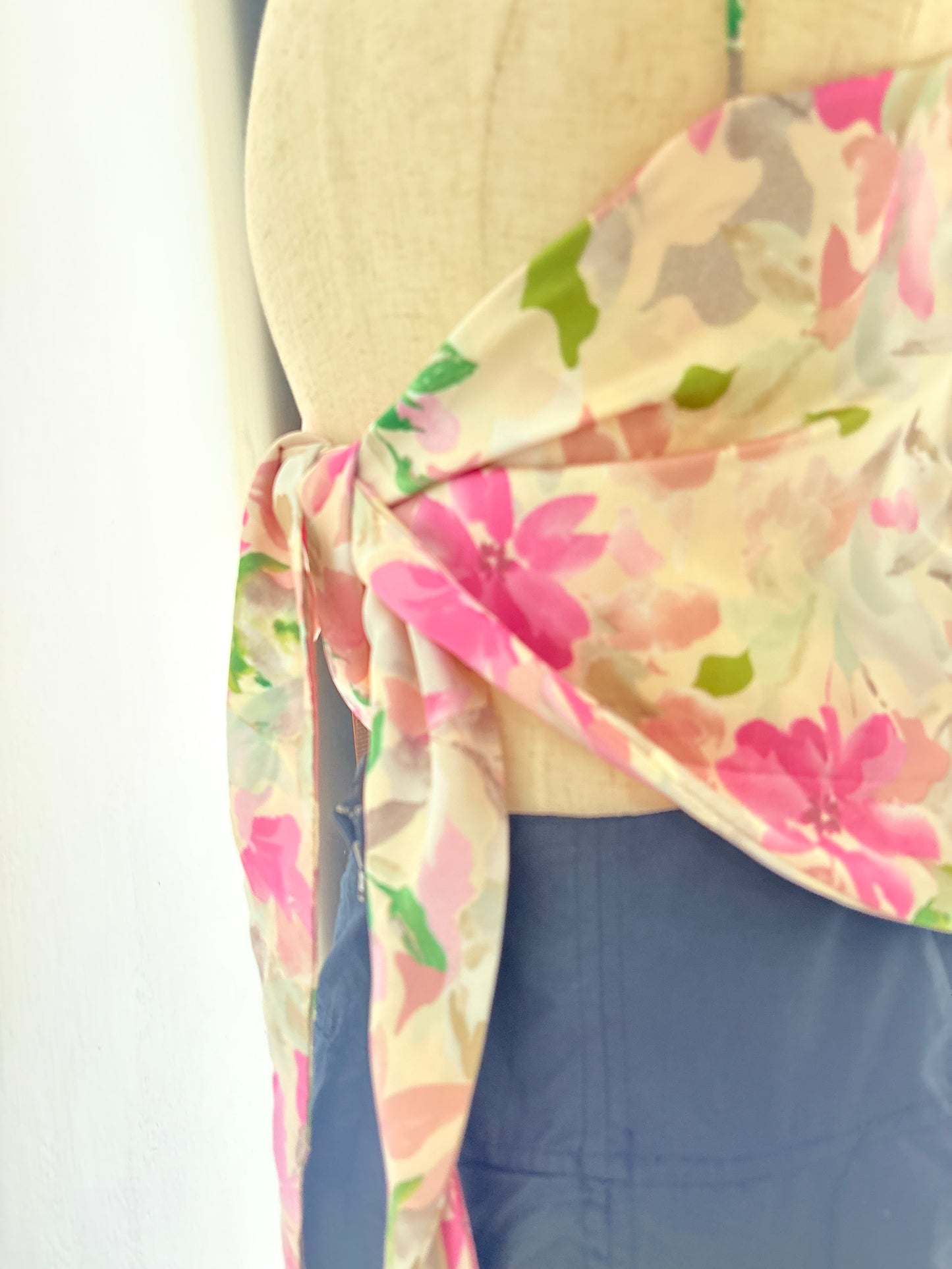 Pink satin top