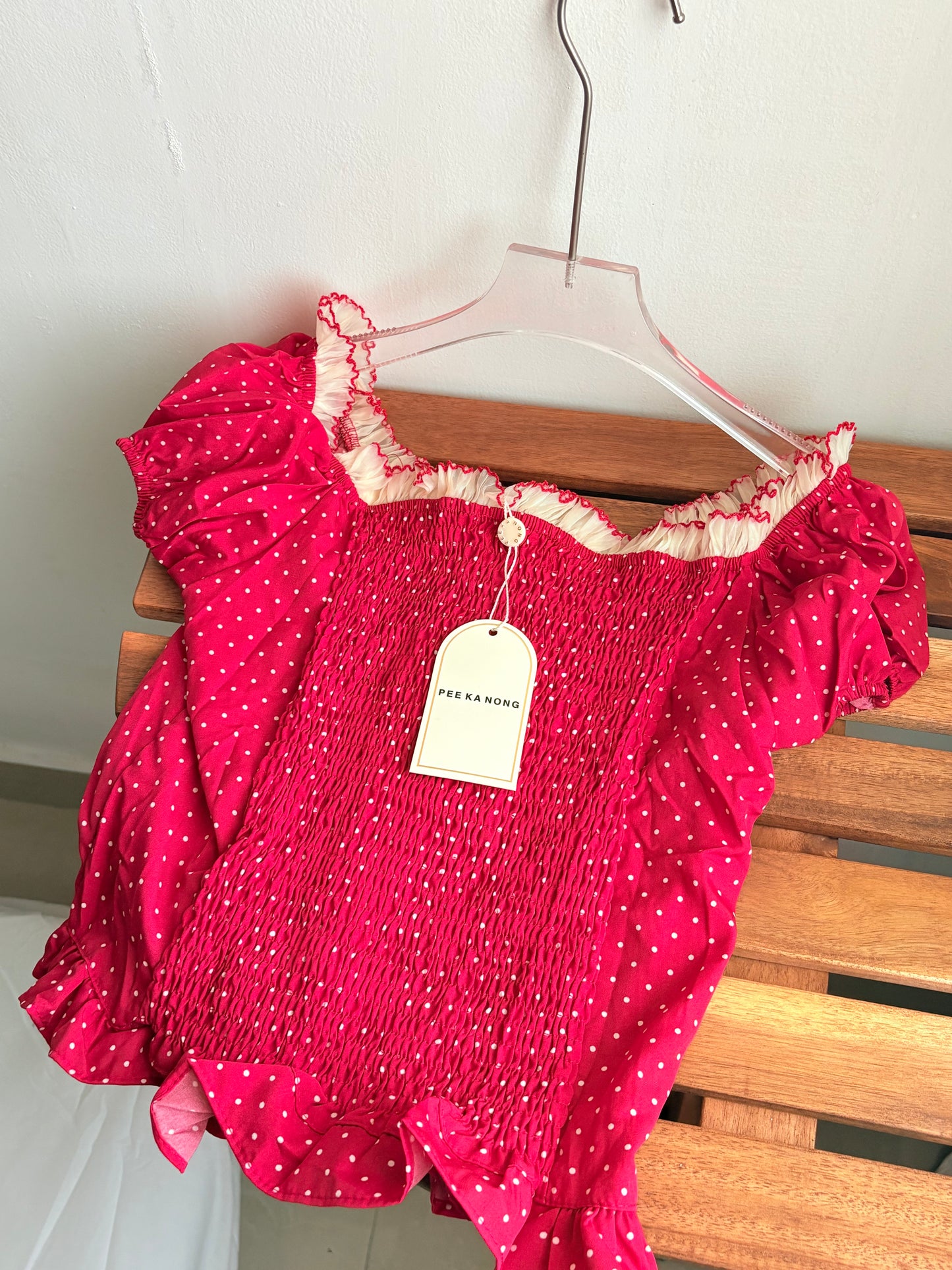 Red polka top