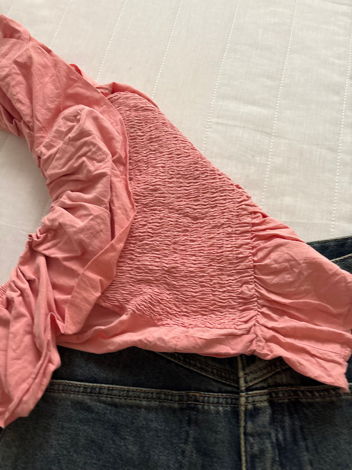 Peach off shoulder