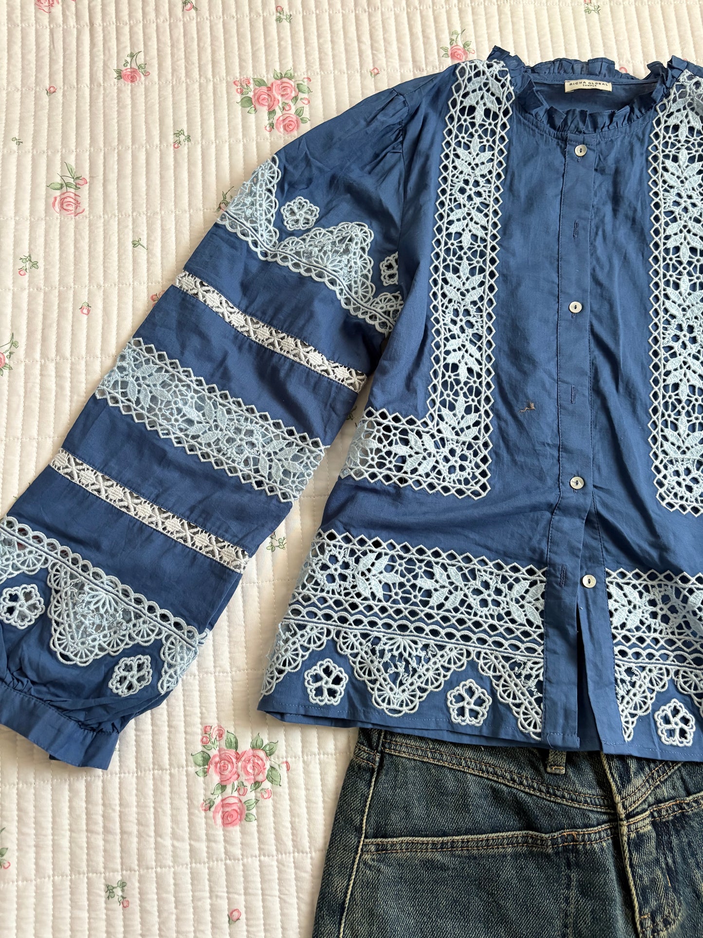Blue embroidered shirt
