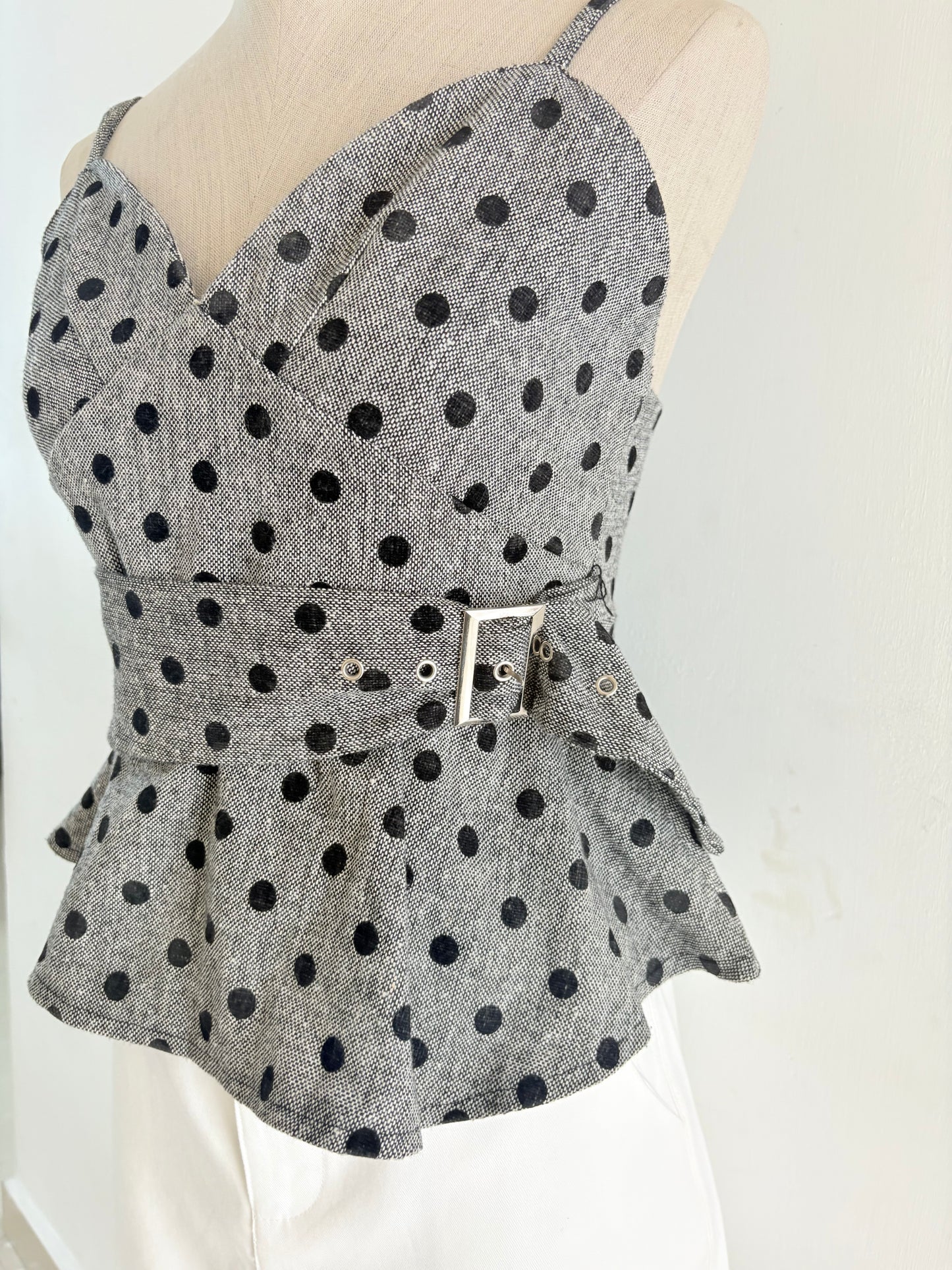 Grey polka top
