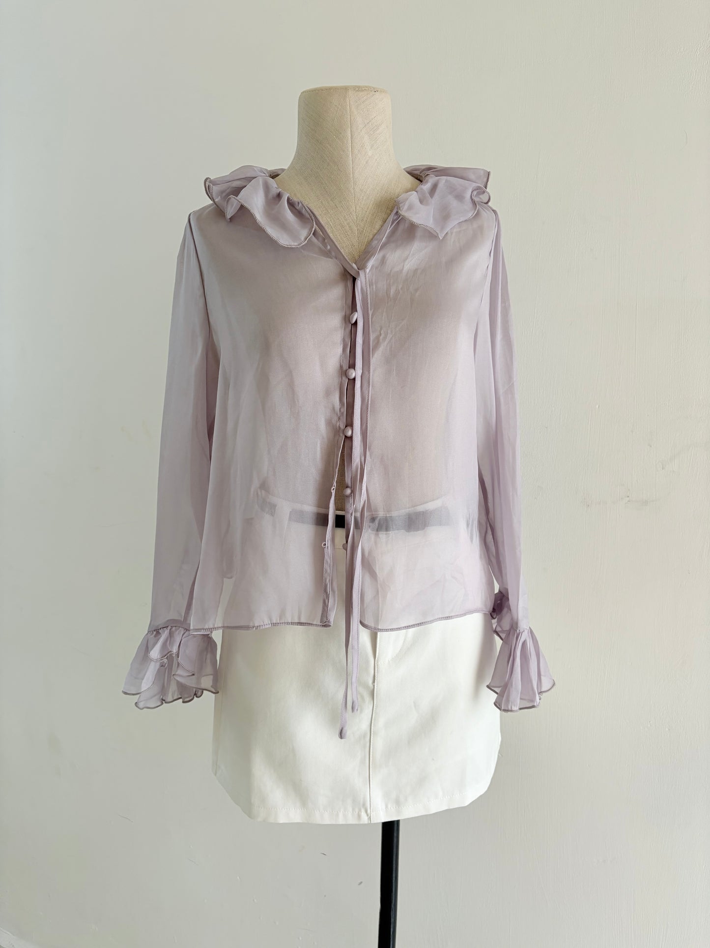 Lavender chiffon shirt
