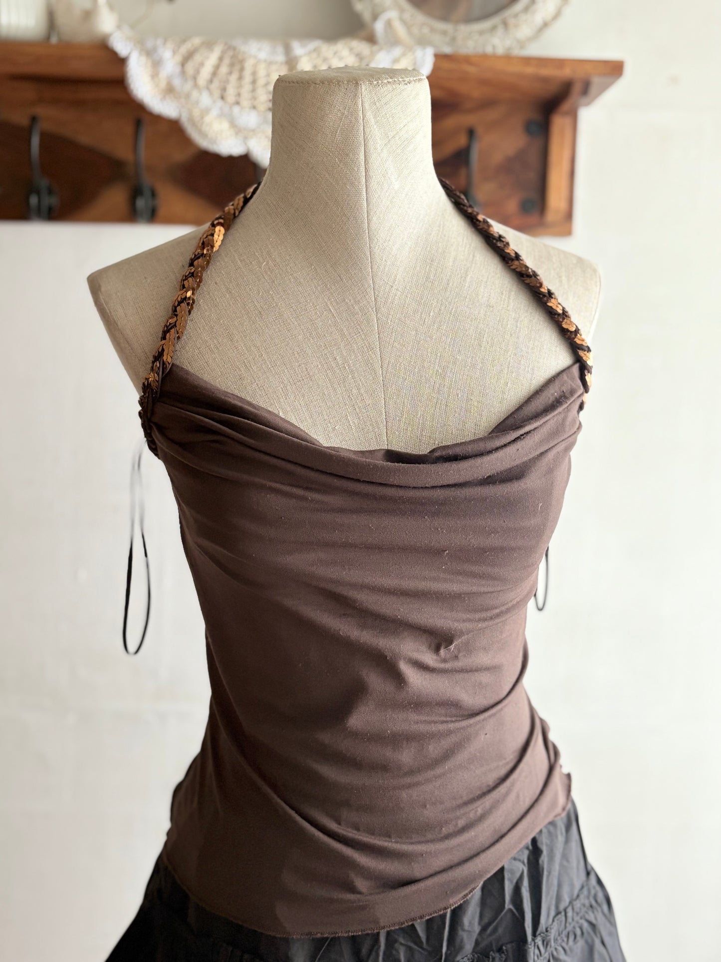 Brown halter top