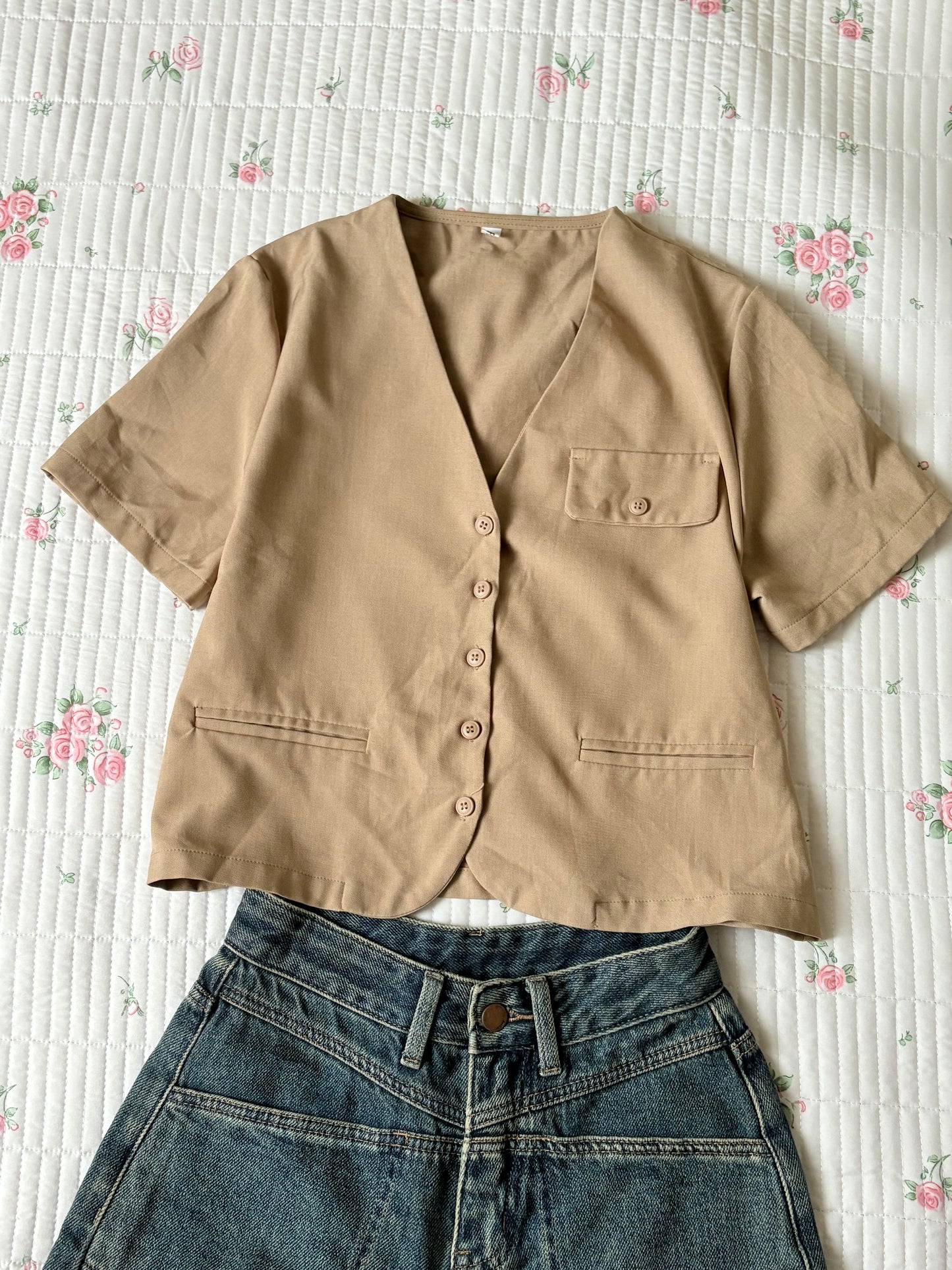 Tan formal top