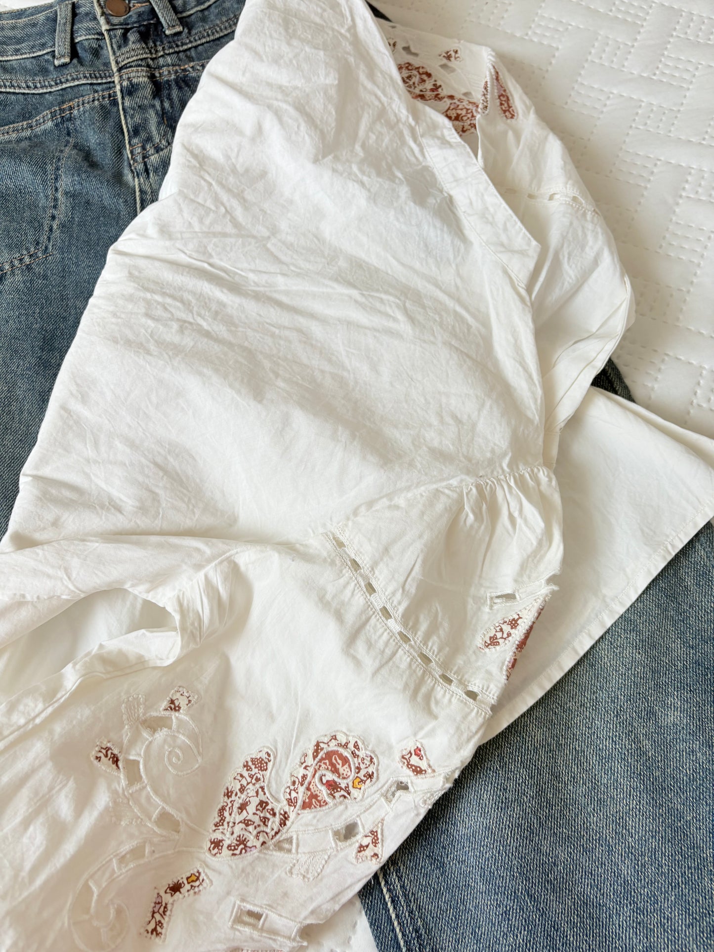White detailing buttoned down