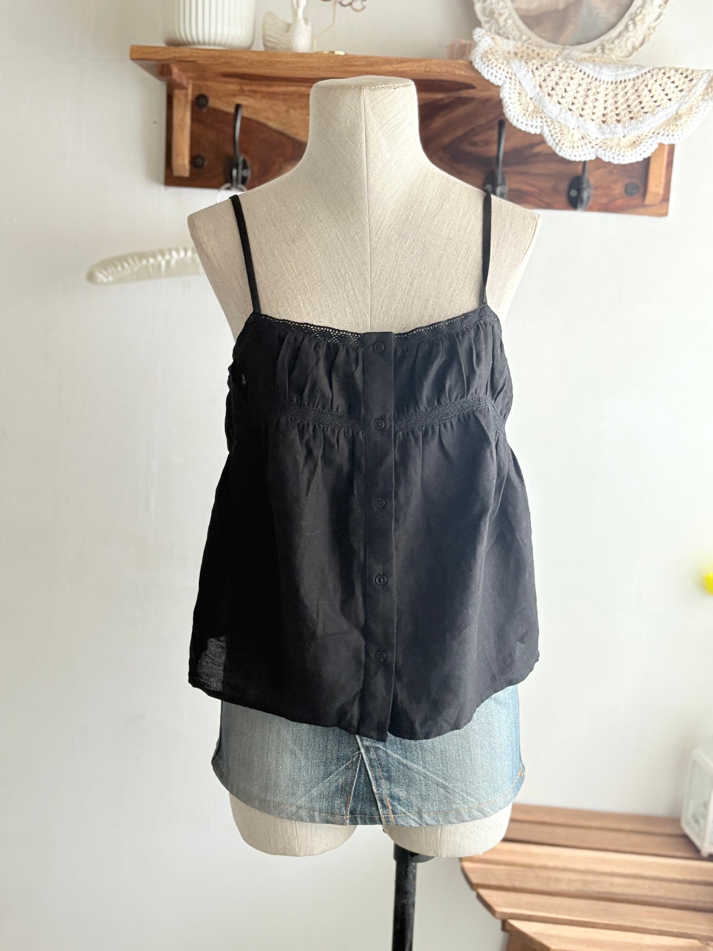 Black lace cami