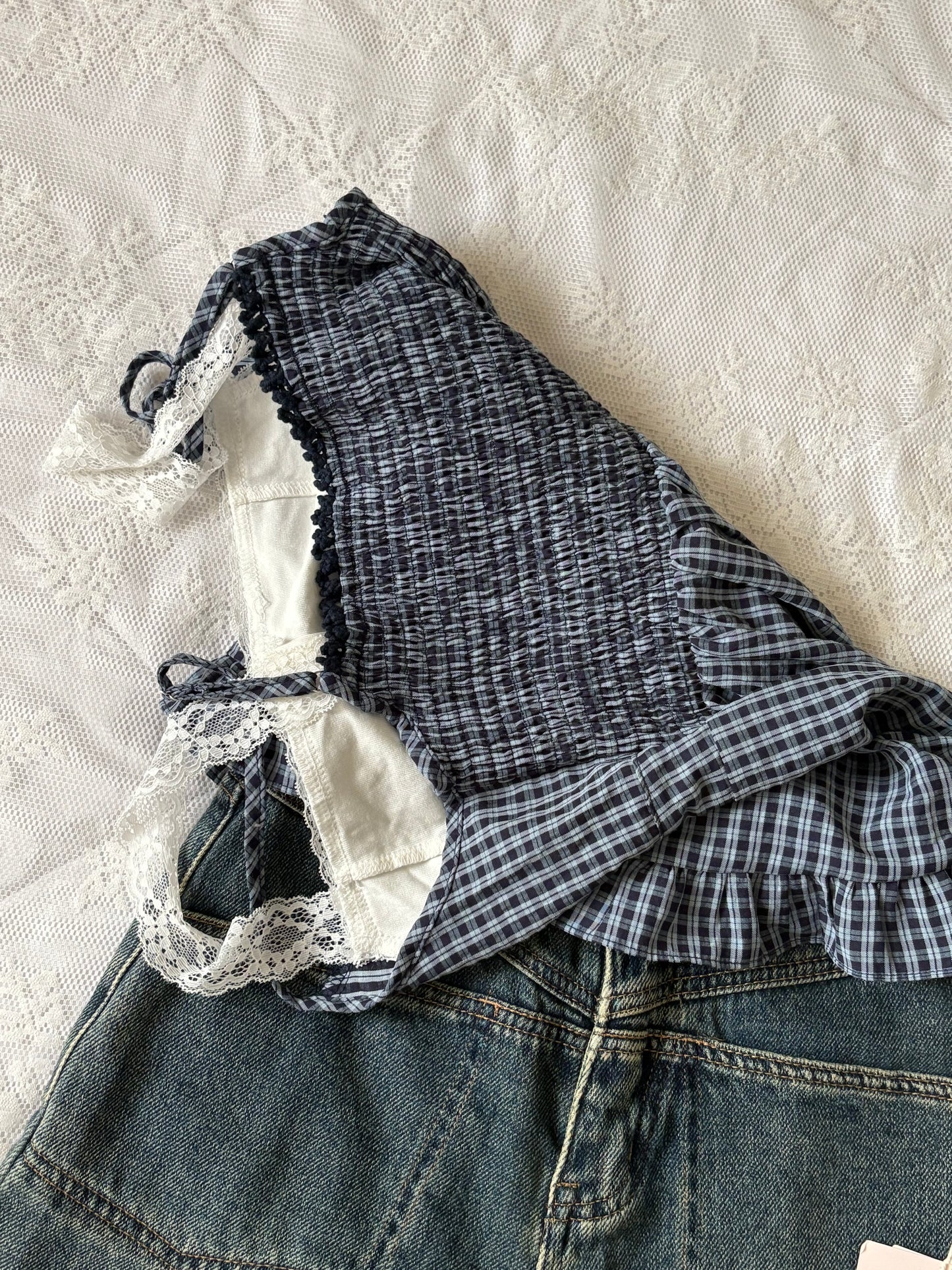 Blue gingham babydoll