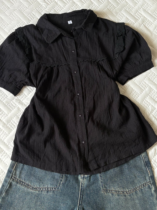 Black buttoned down