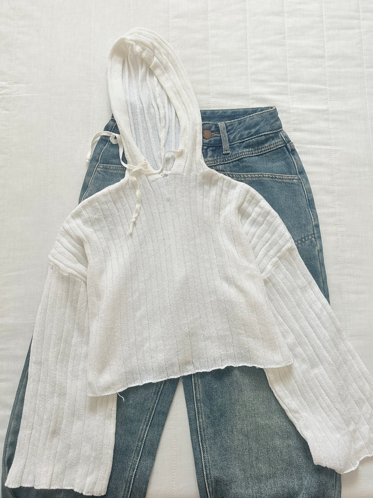 White hooded top