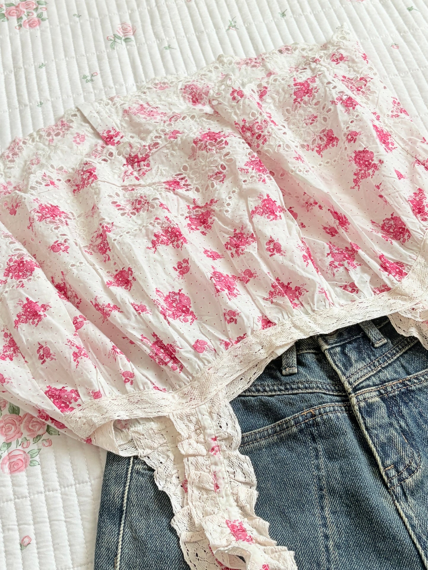 Pink floral a line