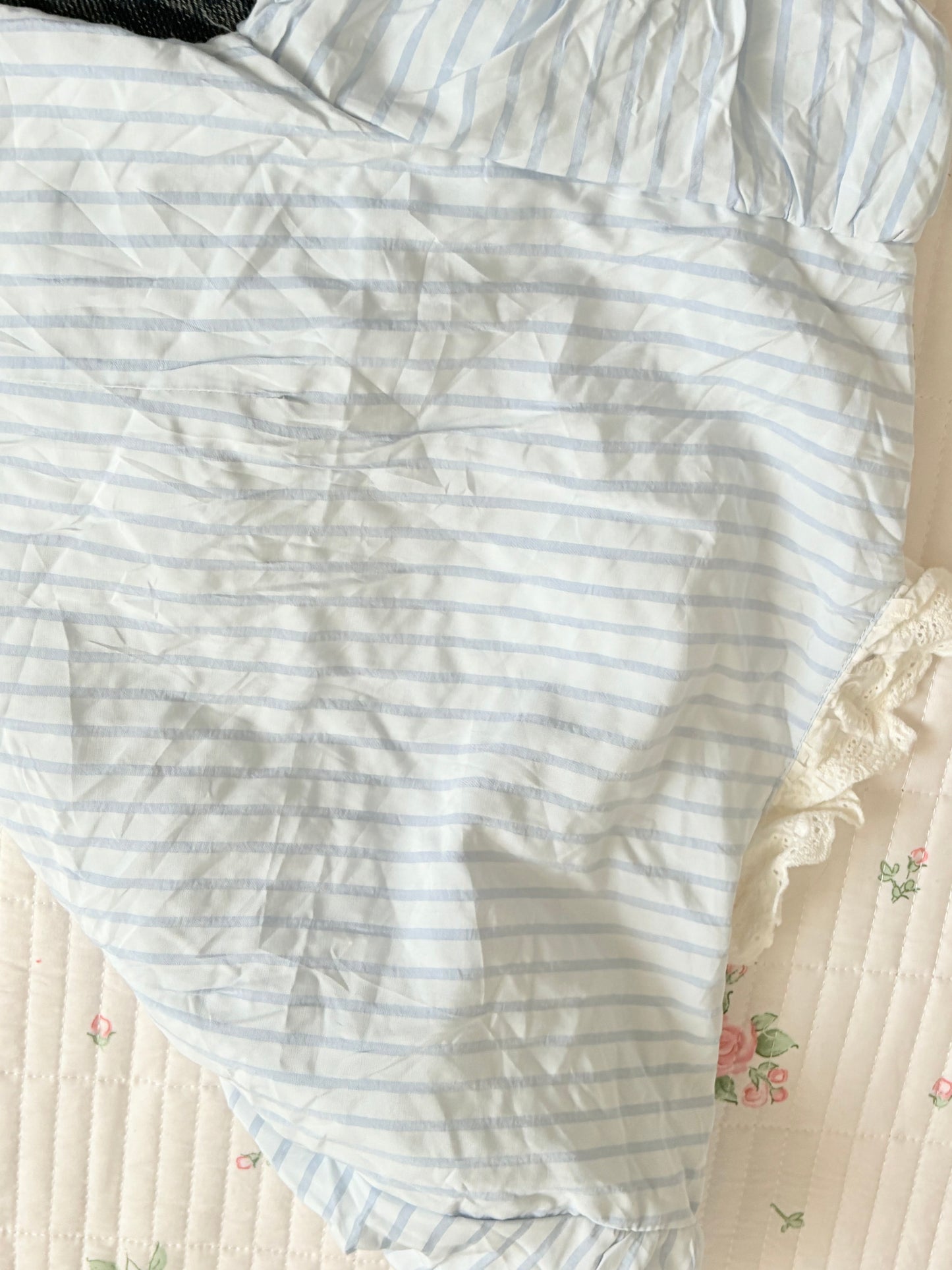 Blue stripe doll top