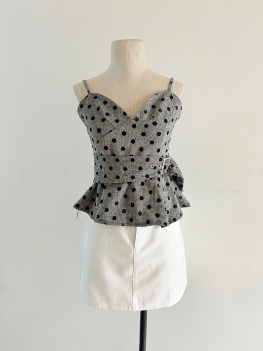 Grey polka top