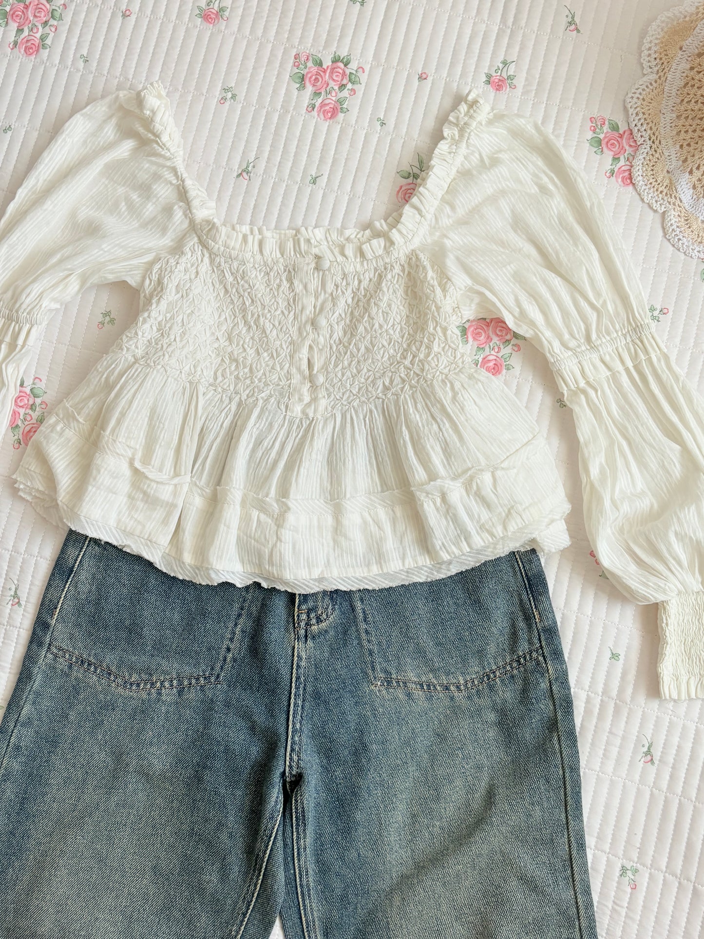 White smocked