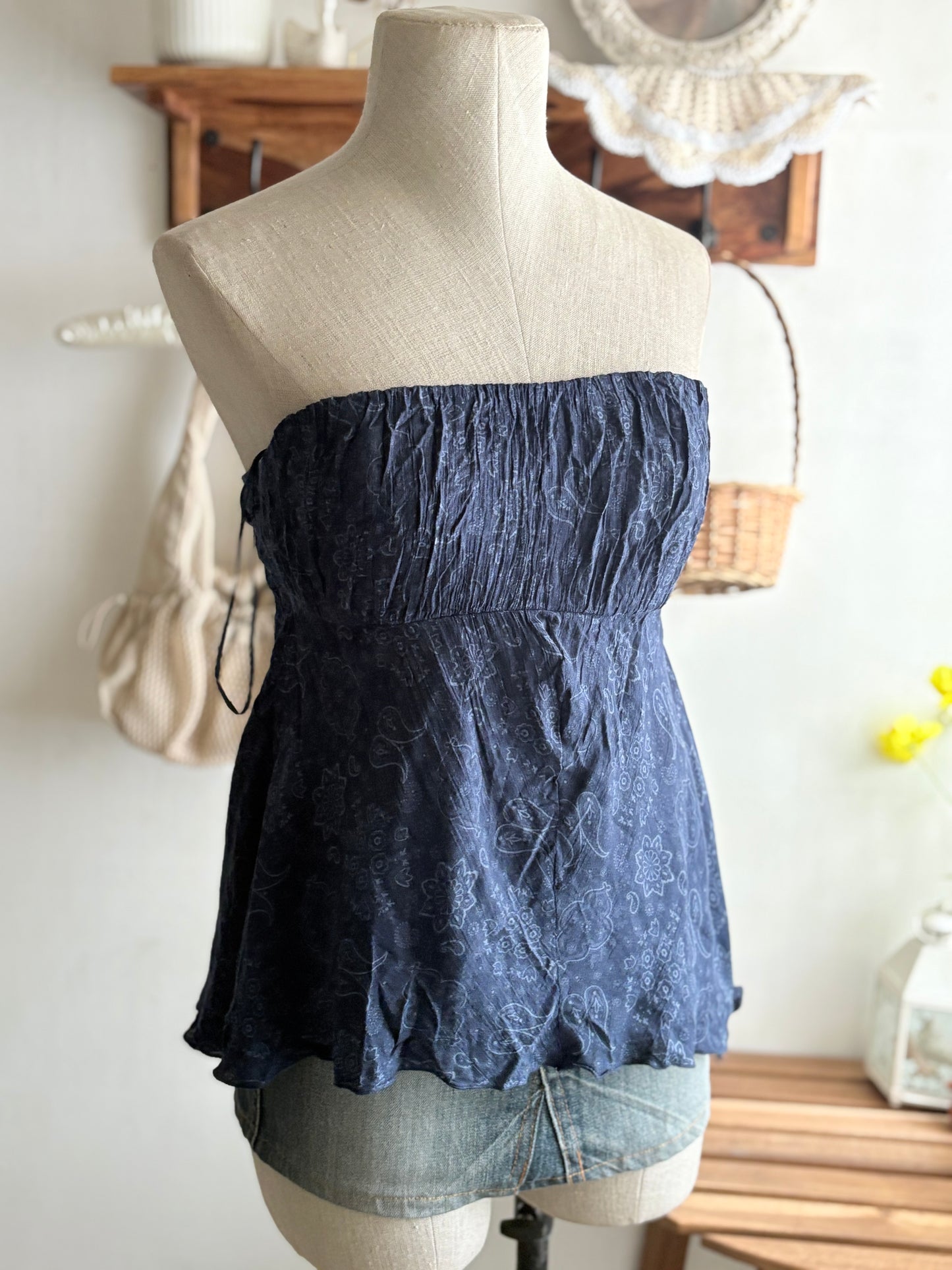 Blue paisley top