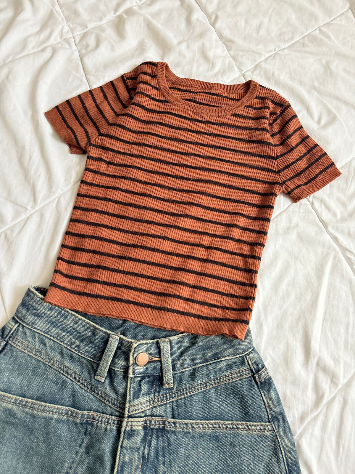 Brown stripe top