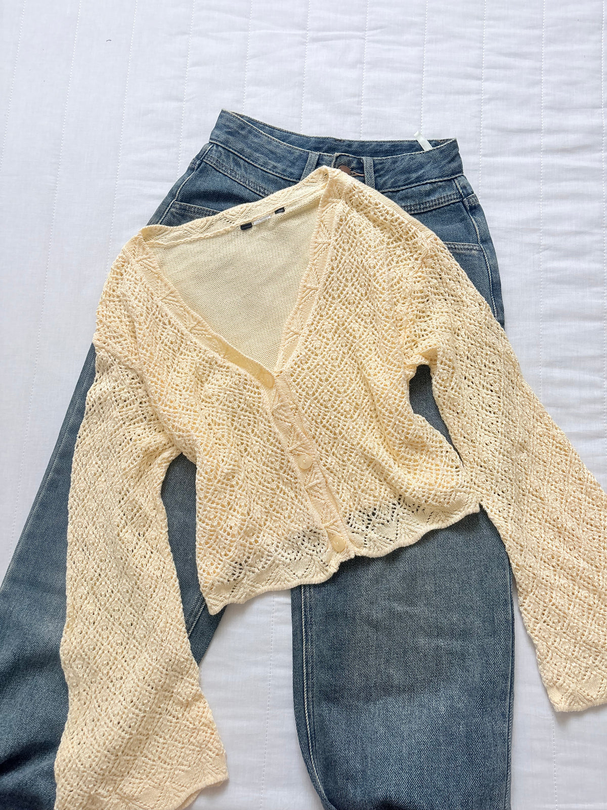Yellow crochet cardigan
