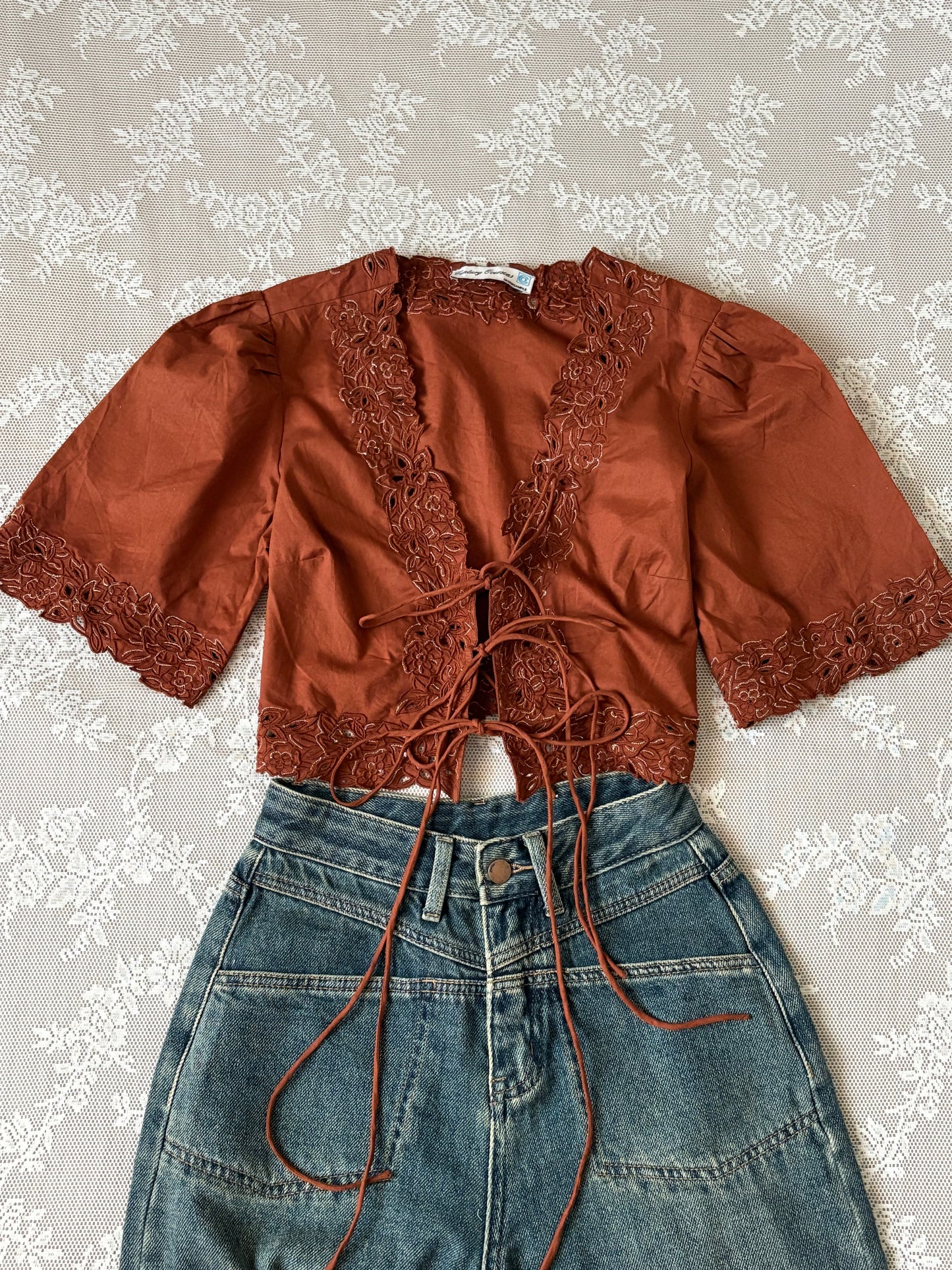 Brown tie top