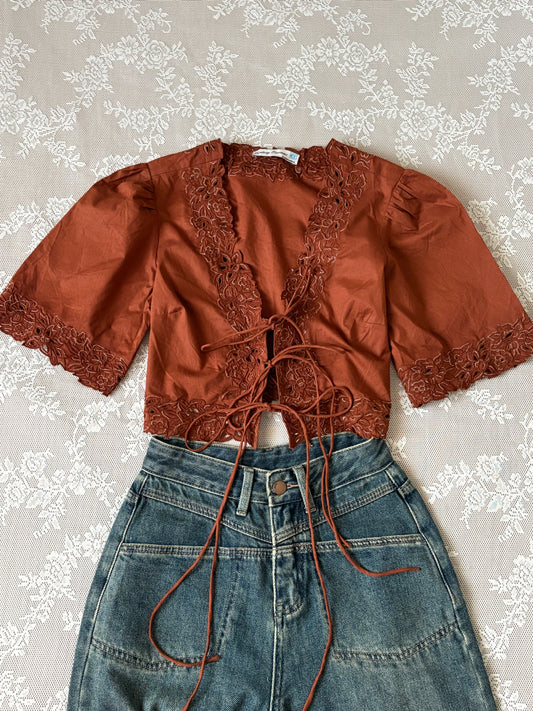 Brown tie top