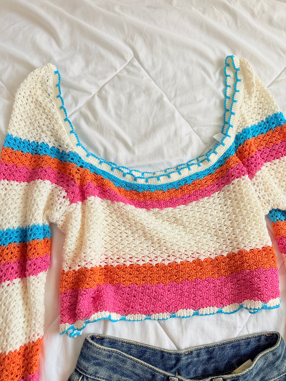Colourful crochet top