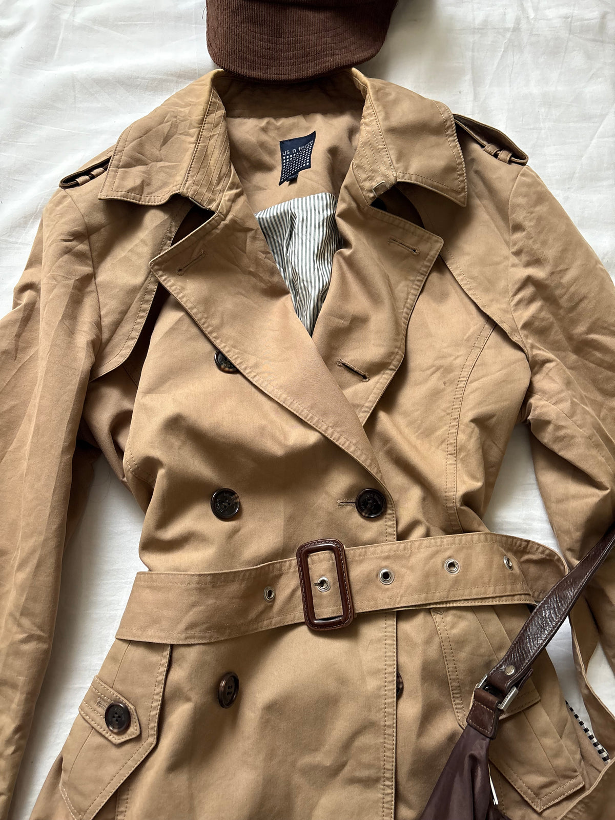 Camel trench coat