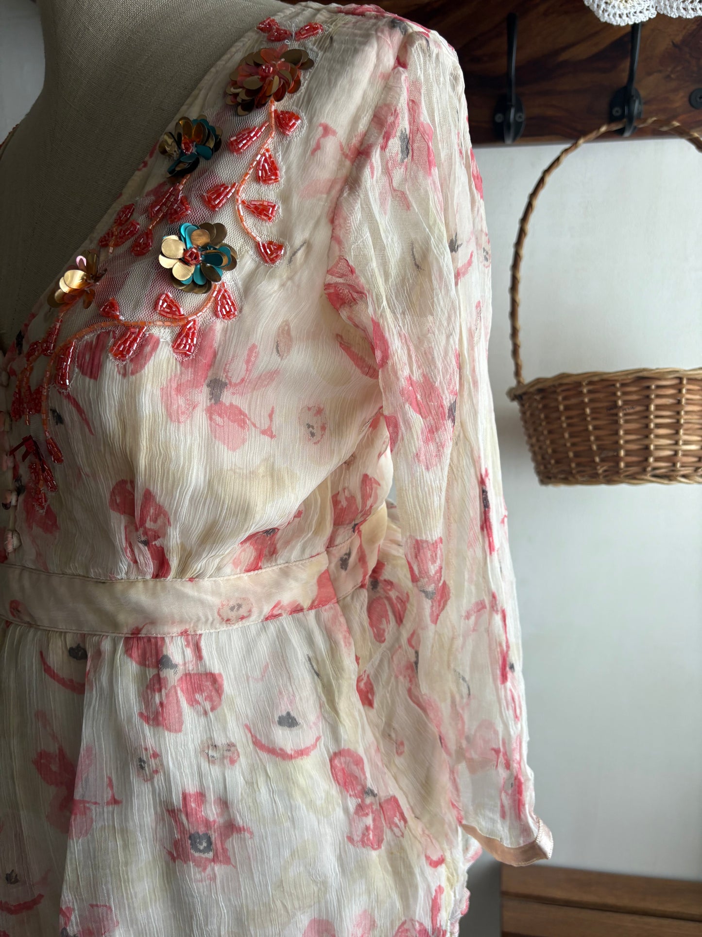 Floral beaded top