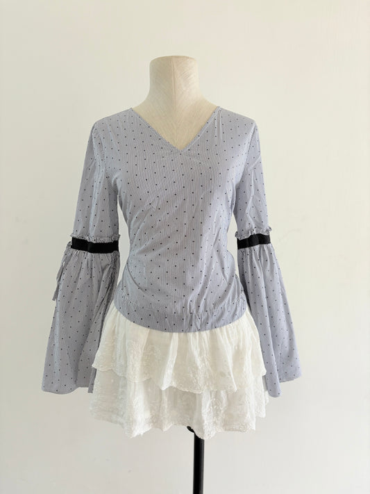 Blue polka top