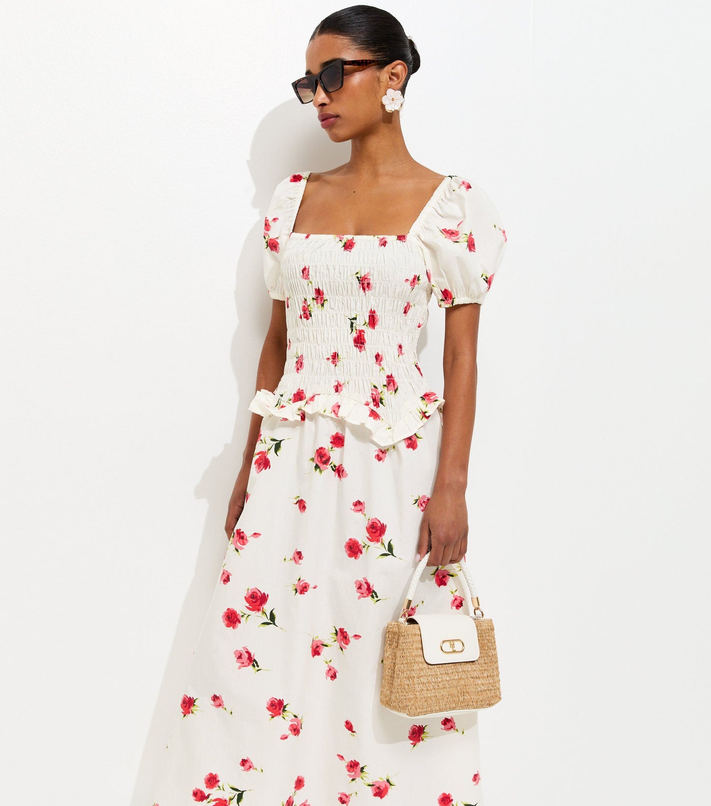 Smocked floral dress