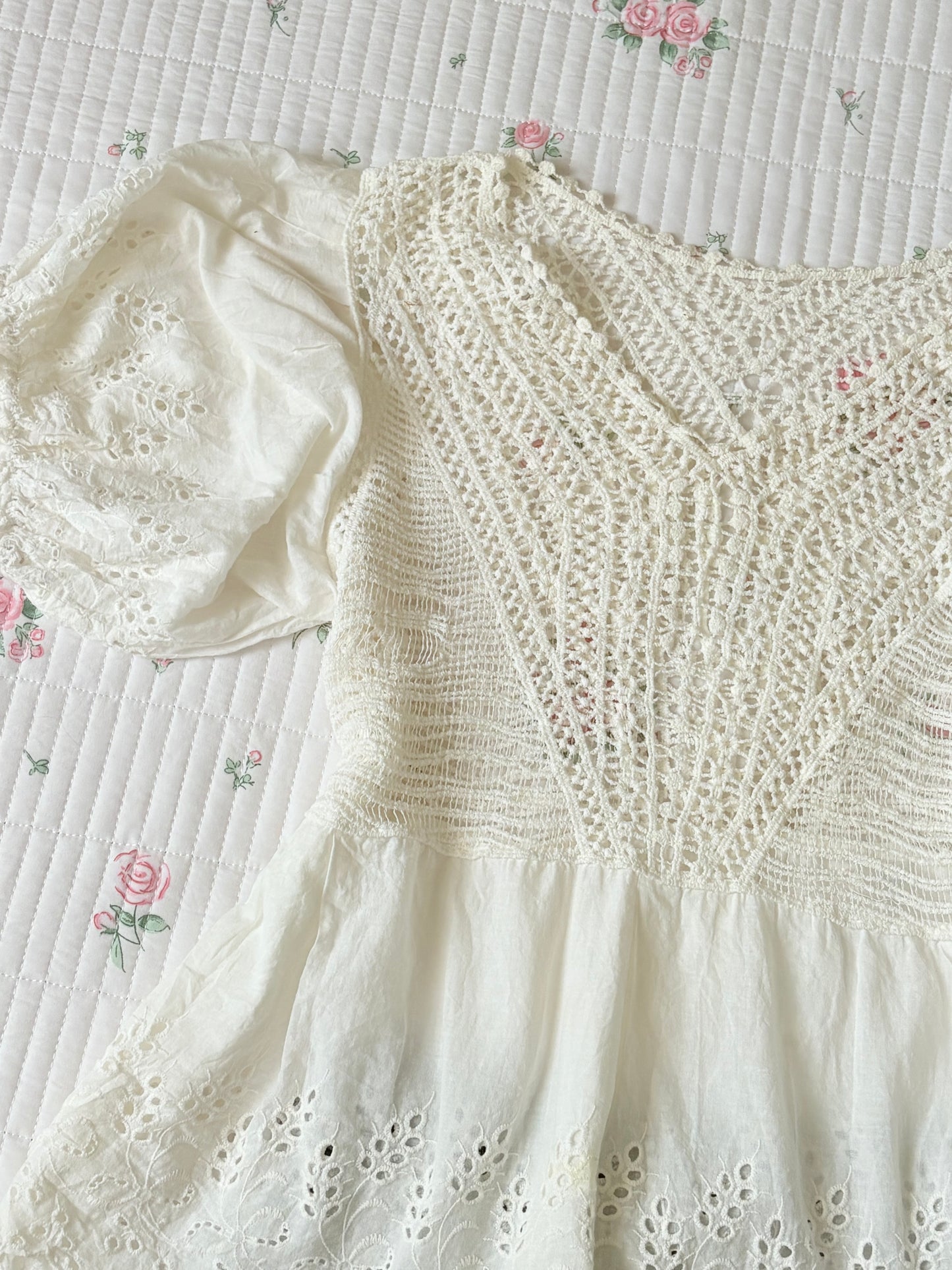 White crochet lace top