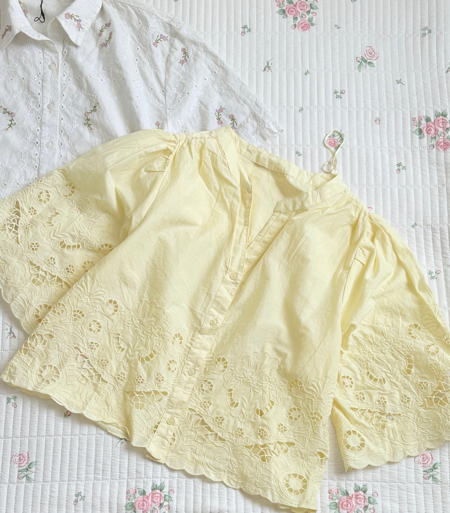 Yellow embroidered shirt