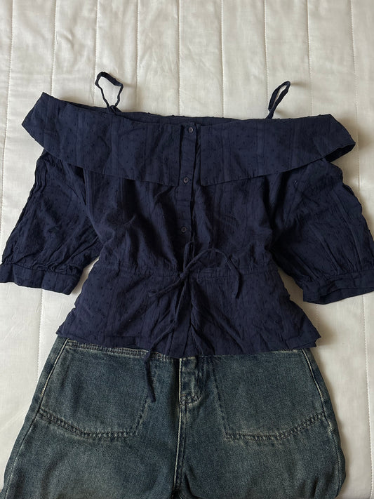 Navy off shoulder