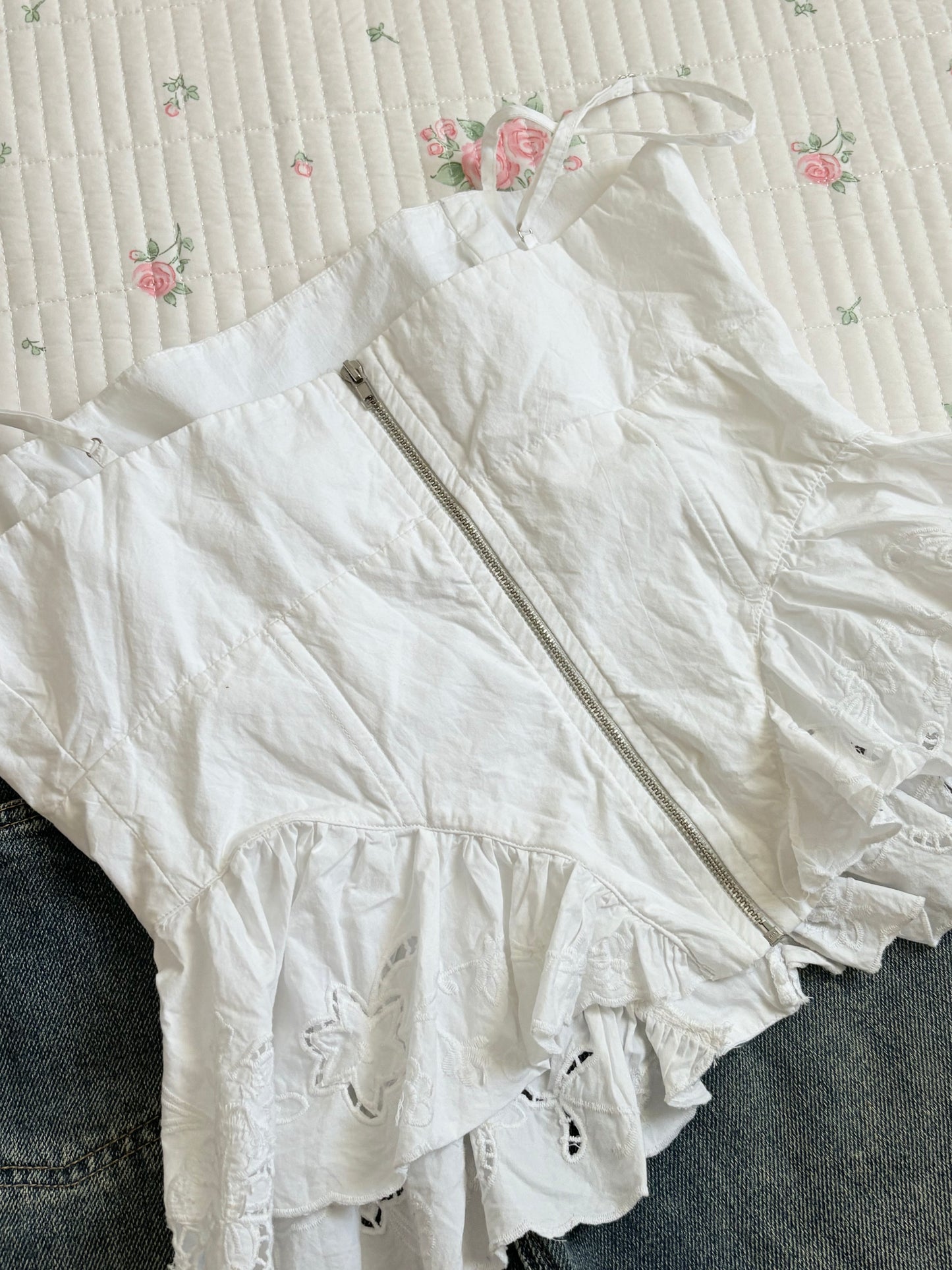 White corset top