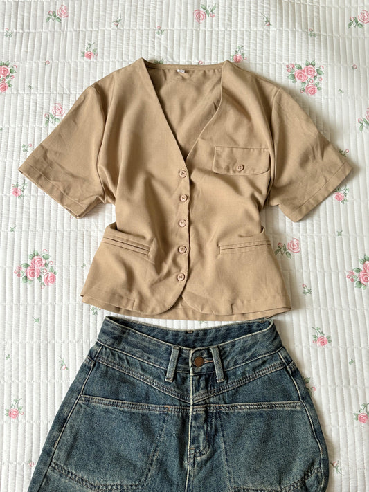 Tan formal top