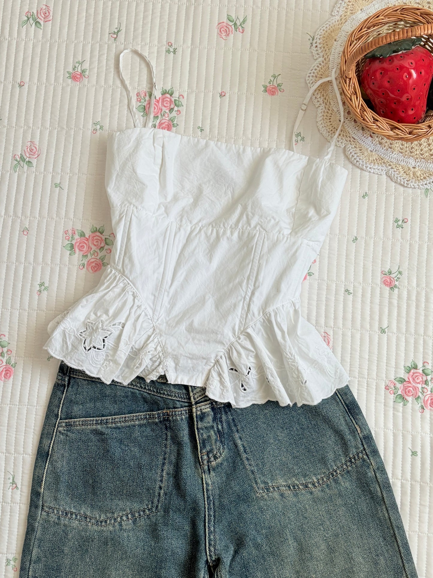 White corset top