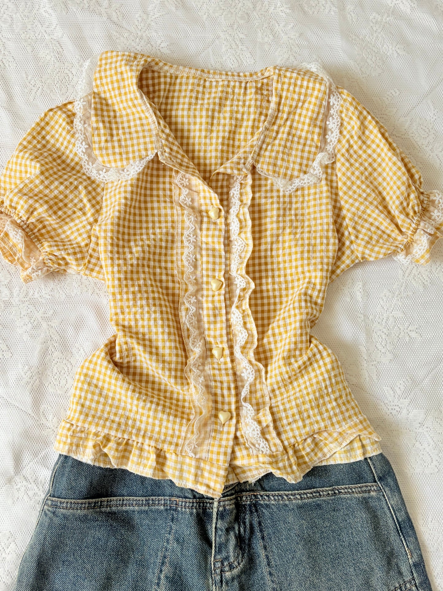 Yellow gingham top
