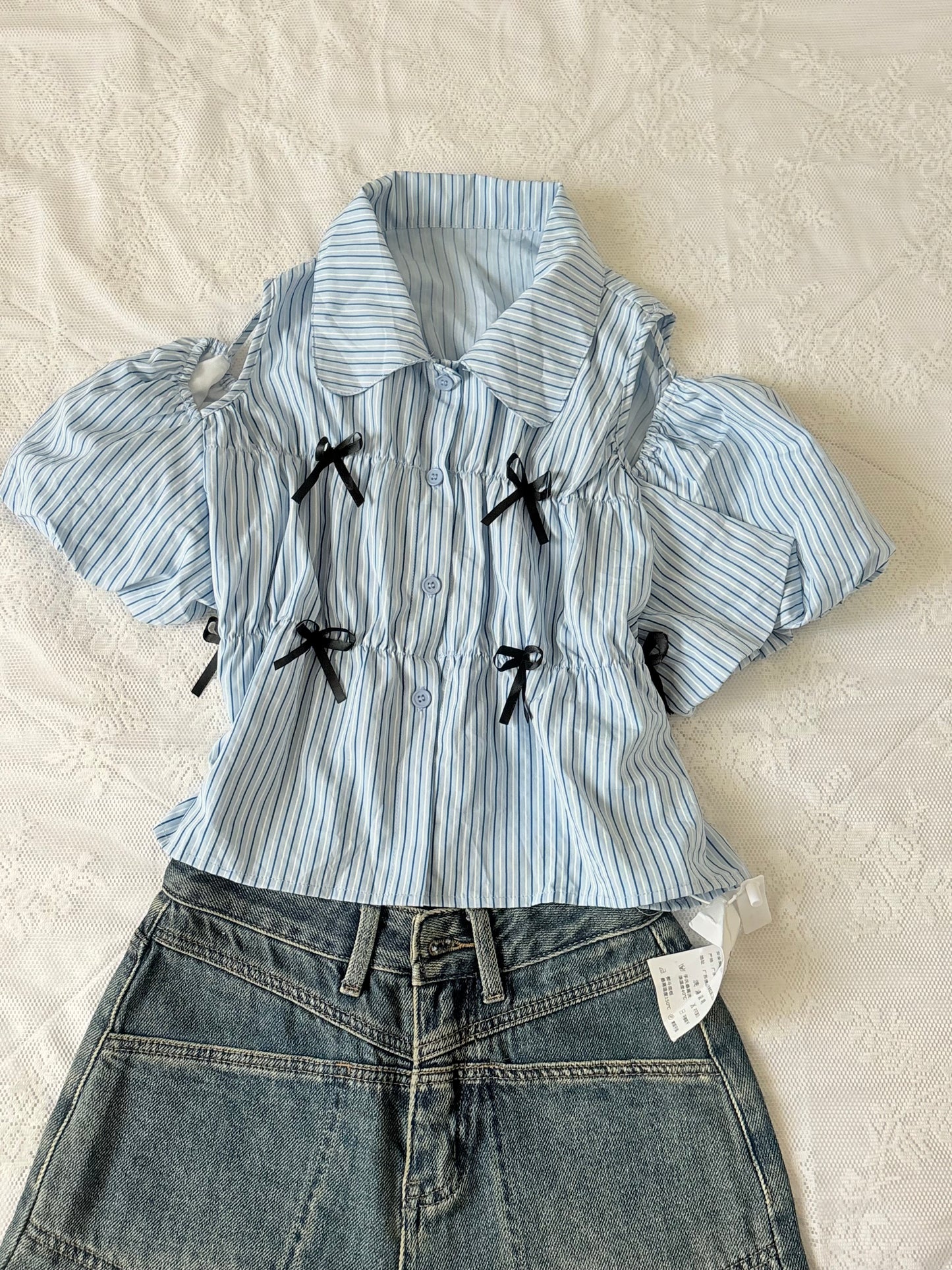 Blue stripe top