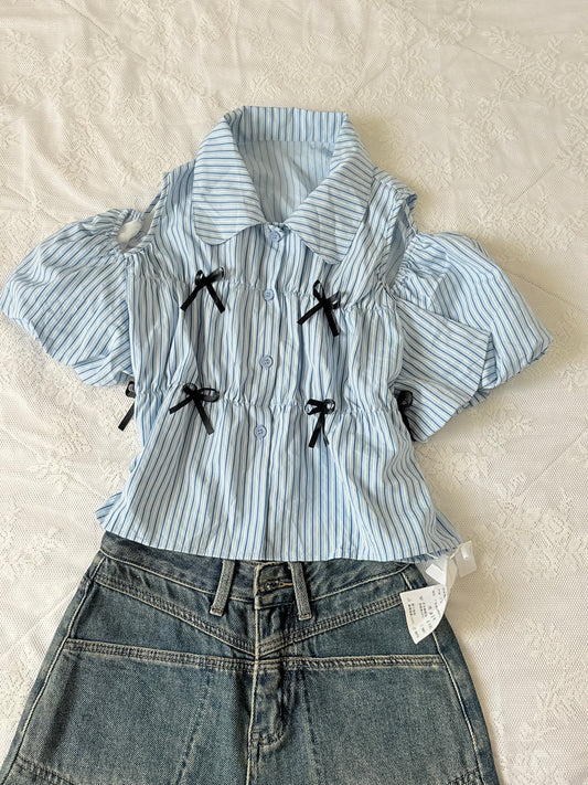 Blue stripe top