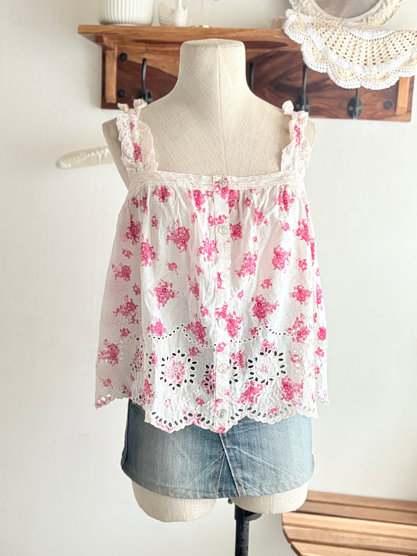 Pink floral a line